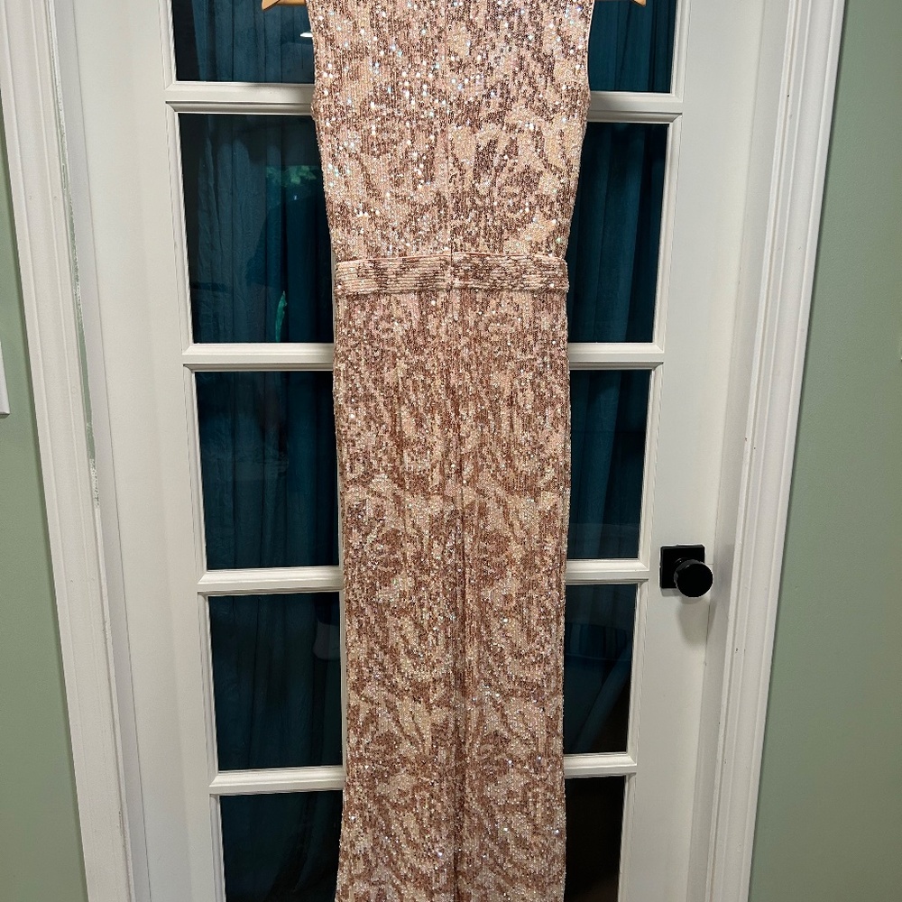 Blush Sequin Jumpsuit, Sho by Tadashi Soji, Size 4 - Picture 9 of 10